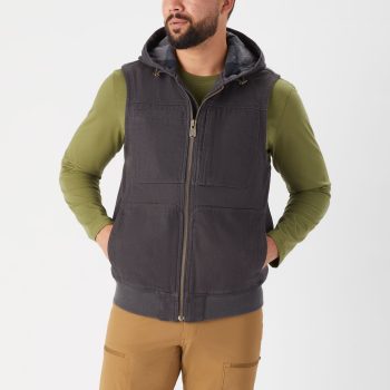 Men's Fire Hose Flannel-Lined Hooded Vest