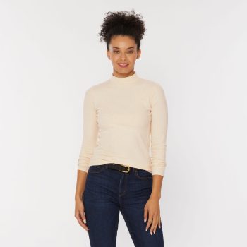 Women's Layering Rib Mockneck Long Sleeve Shirt
