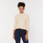 Women's Layering Rib Mockneck Long Sleeve Shirt