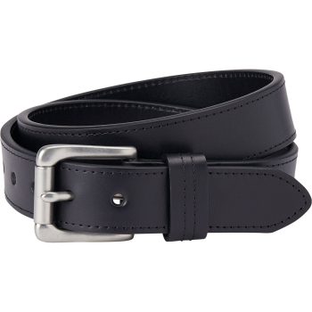 Men's Lifetime Leather Silver Buckle Belt