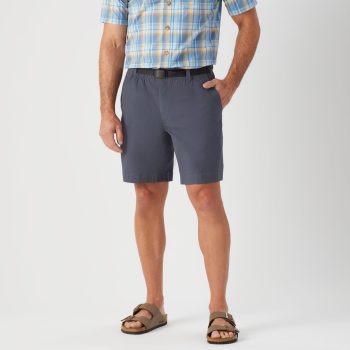 Men's Belted Lightweight Canvas Standard Fit 9 Shorts