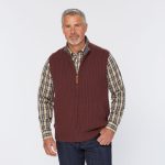Men's Shetland Wool Windproof Full-Zip Sweater Vest