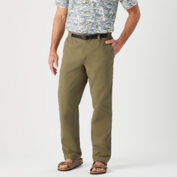 Men's Belted Lightweight Canvas Standard Fit Pants