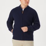 Men's Shetland Wool Windproof Zip Sweater