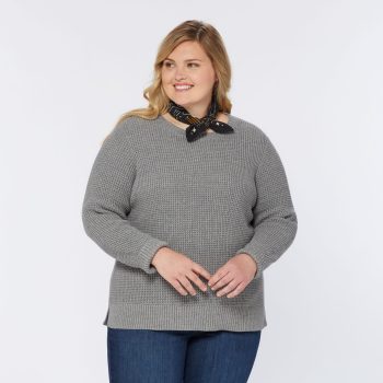 Women's Plus Heritage Waffle Stitch Crew Sweater