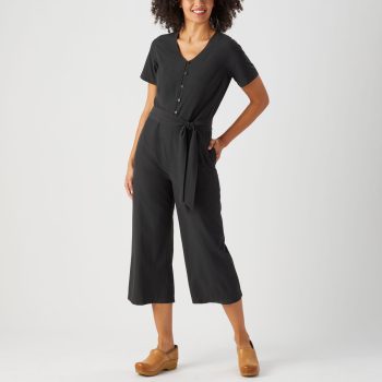 Women's Nine to Fine Synthetic Short Sleeve Jumpsuit