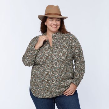Women's Plus Printmaker Cotton Poplin Tunic